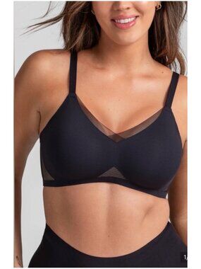 Honeylove Size 3X / Size 44DD Liftwear Crossover Black Bra Nylon Blend